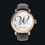 Inledande Elegant av Personlig Vit monogram Armbandsur<br><div class="desc">Enkel anpassningsbar i snyggt,  inledande monogram i modern typografi. anpassningsbar av perfekt med personlig beröring</div>