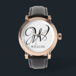 Inledande Elegant av Personlig Vit monogram Armbandsur<br><div class="desc">Enkel anpassningsbar i snyggt,  inledande monogram i modern typografi. anpassningsbar av perfekt med personlig beröring</div>