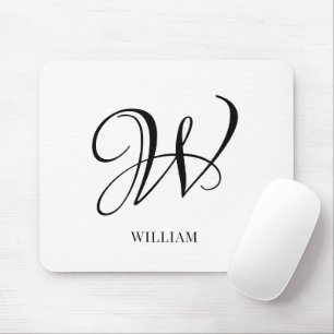 Inledande Elegant av Personlig Vit monogram Musmatta