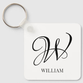 Inledande Elegant av Personlig Vit monogram Nyckelring