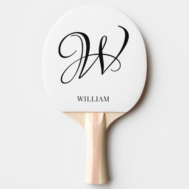 Inledande Elegant av Personlig Vit monogram Pingisracket (Framsidan)