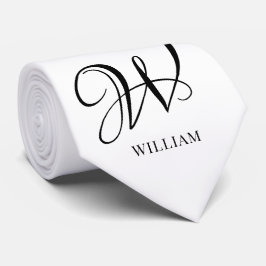 Inledande Elegant av Personlig Vit monogram Slips