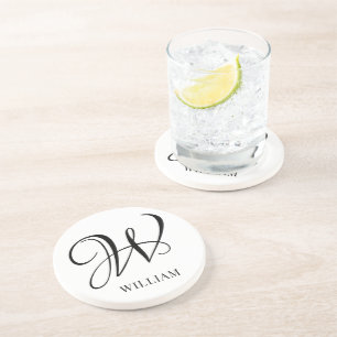 Inledande Elegant av Personlig Vit monogram Underlägg