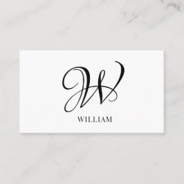 Inledande Elegant av Personlig Vit monogram Visitkort