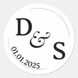 Inledande etiketter för bröllop | Runda vita