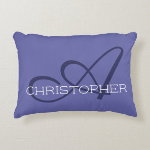Inledande ett eget namn blått periwinkle prydnadskudde