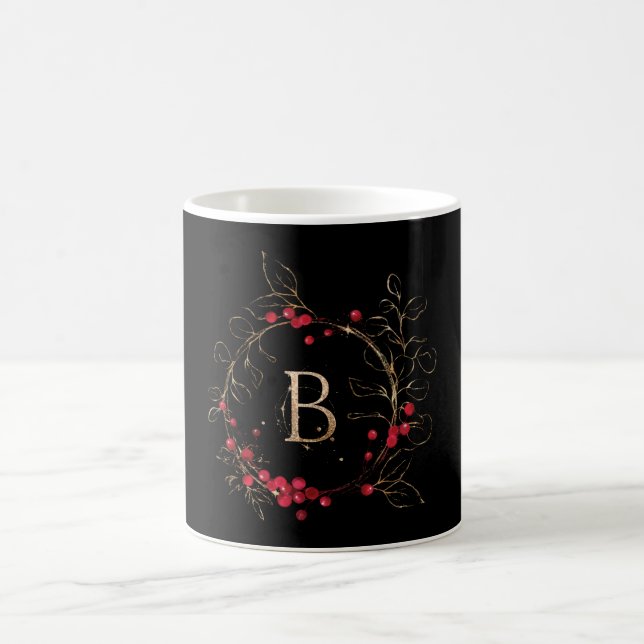 Inledande Glitter Brev B Holly Eucalyptus Helgdag Kaffemugg (Center)