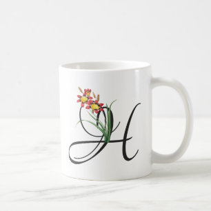Inledande H, Vintage Harlequin Flower Coffee Mugg