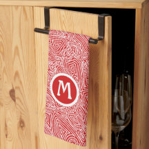 Inledande i Red Scribbleprint Kitchen Towel