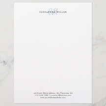 Inledande kontoret för ljusblå två Brev, Monogram