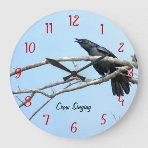 Inledande Kråka Raven Wall Clock Stor Klocka