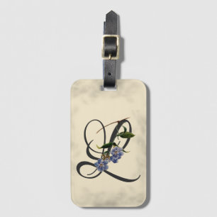 Inledande L, Vintage Laurel Clockvine Luggage Tag Bagagebricka
