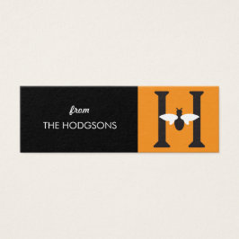 Inledande Märkre av H Bee Lycklig Smala Anpassning Litet Visitkort