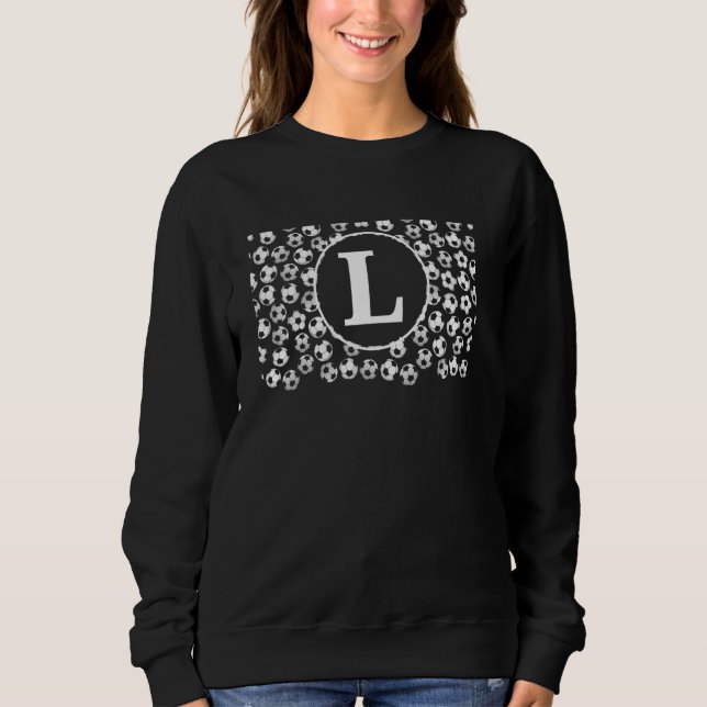 inledande monogram brev L-fotbollar mönster foo T Shirt (Framsida)