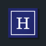 Inledande monogram för blå ram canvastryck<br><div class="desc">Blå och vit ram Inledande monogram A snyggt med fast bakgrund med vit ram för monogram, namn eller annan text. Du kan också ändra teckensnittet, ändra teckensnittet storlekt och färg, flytta texten osv. Om du vill ha den här designen i andra färg kan du bara skicka ett e-postmeddelande till oss....</div>