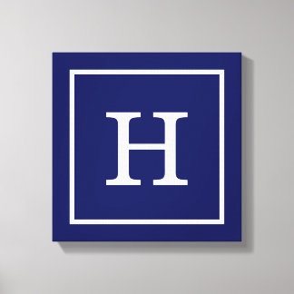 Inledande monogram för blå ram canvastryck