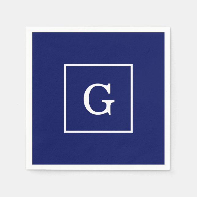 Inledande monogram för blå ram pappersservett (Framsidan)