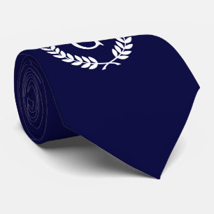 Inledande Monogram för blåvitvete för vitling med  Slips