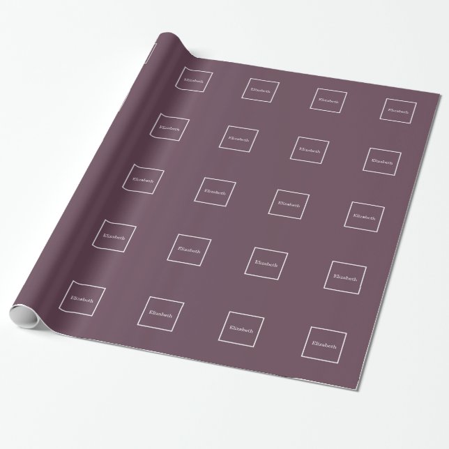 Inledande monogram för proppsväxtens vita ram presentpapper (Utrullad)