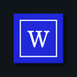 Inledande monogram för royalets blå vita ram canvastryck<br><div class="desc">Royal Blå och Vit ram Inledande monogram A snyggt med fast bakgrund med vit ram för monogram, namn eller annan text. Du kan också ändra teckensnittet, ändra teckensnittet storlekt och färg, flytta texten osv. Om du vill ha den här designen i andra färg kan du bara skicka ett e-postmeddelande till...</div>