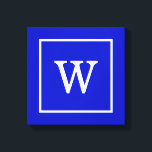 Inledande monogram för royalets blå vita ram canvastryck<br><div class="desc">Royal Blå och Vit ram Inledande monogram A snyggt med fast bakgrund med vit ram för monogram, namn eller annan text. Du kan också ändra teckensnittet, ändra teckensnittet storlekt och färg, flytta texten osv. Om du vill ha den här designen i andra färg kan du bara skicka ett e-postmeddelande till...</div>