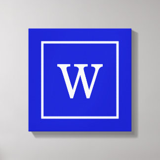 Inledande monogram för royalets blå vita ram canvastryck