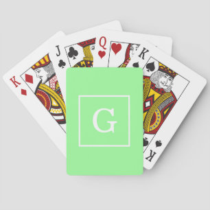 Inledande monogram för vit Grönt för Mint Casinokort