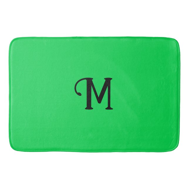 Inledande monogram malachite Jewel Tone Solid Färg Badrumsmatta (Framsidan)