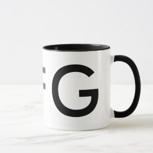 inledande monogram namn brev mugg