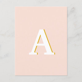 Inledande monogram Rosa Vintage Typografi Vykort