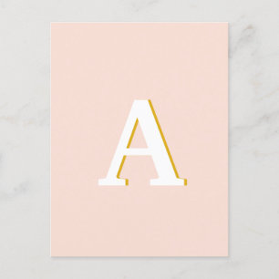 Inledande monogram Rosa Vintage Typografi Vykort