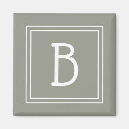 Inledande monogrammad Brev-Grönt med ramvillkor Magnet