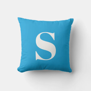 Inledande monogrammad ytterbeklädnad av himlar Blu Kudde