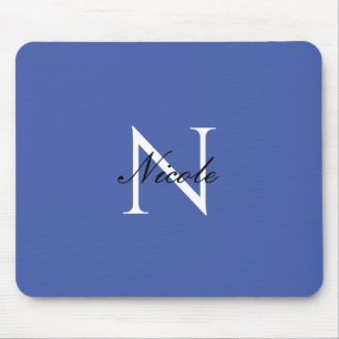 Inledande monogrammed handskriven egen Namn Blue Musmatta