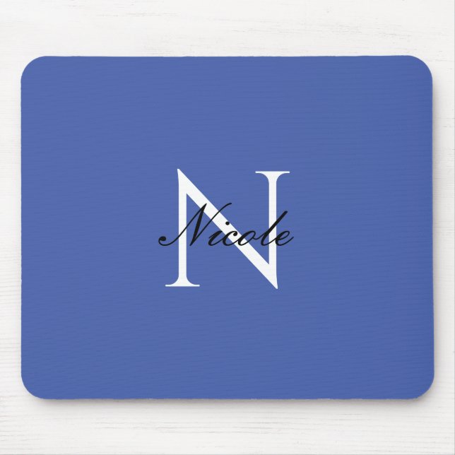 Inledande monogrammed handskriven egen Namn Blue Musmatta (Framsidan)