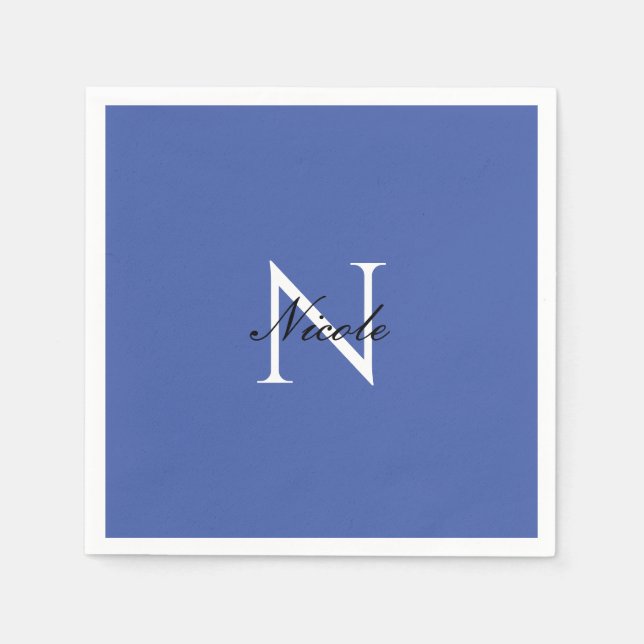 Inledande monogrammed handskriven egen Namn Blue Pappersservett (Framsidan)