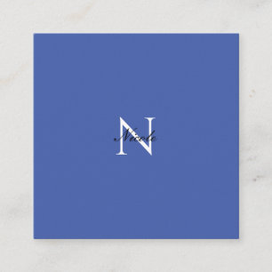 Inledande monogrammed handskriven egen Namn Blue Tilläggskort