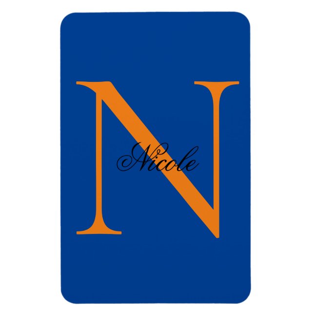 Inledande monogrammed handskriven egen Namn Deep B Magnet (Vertikal)