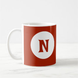 Inledande Mörk Red Monogram Kaffemugg