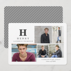 Inledande multifoto-student, modern svart vit meddelande