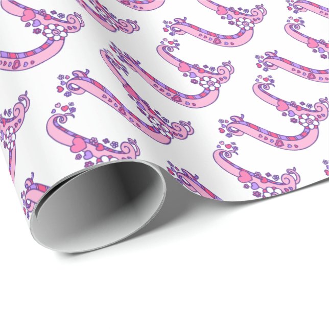 Inledande omslutning av brev U-personlig i monogra Presentpapper (Rullad Hörn)