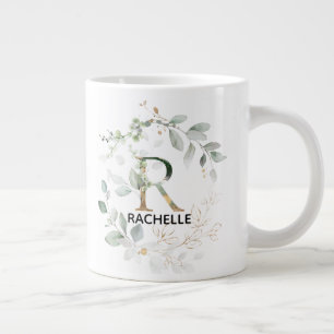 Inledande R Namn-Alfabet Monogram Grey Wandedräkt Jumbo Mugg
