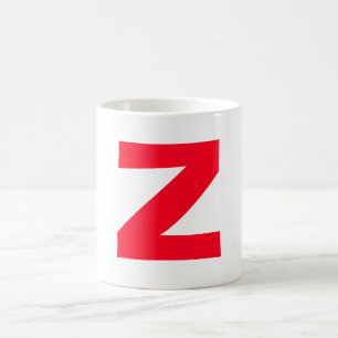 Inledande röd monogrammed handskriven egen Namn Kaffemugg
