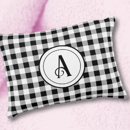 Inledande, svart och vit buffring 16 x 12 prydnadskudde