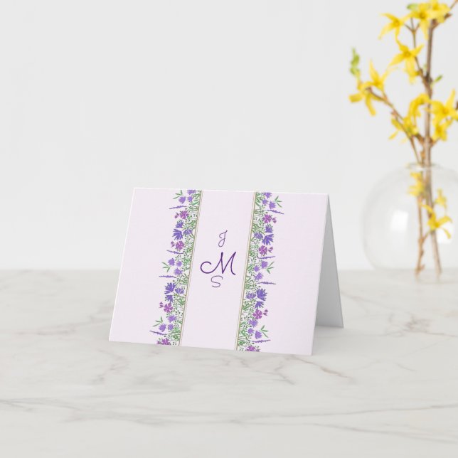 Inledande tomt kort för Lila-Blommigt (Gul blomma)