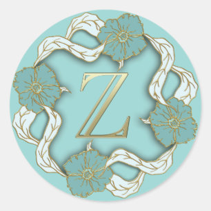 inledande Z-klistermärken i monogram Runt Klistermärke