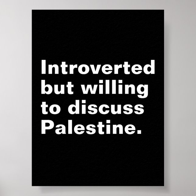 Inledd men villig att diskutera Palestina Poster (Framsidan)