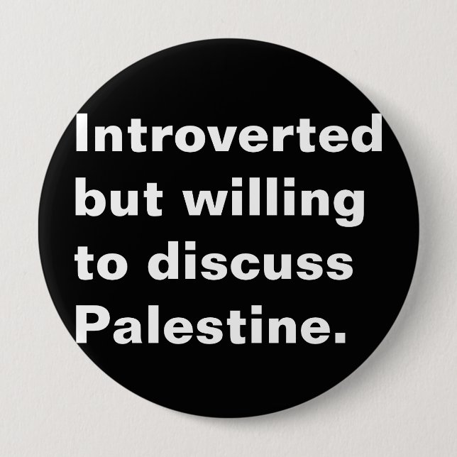Inledd men villig att diskutera Palestinas text Knapp (Framsida)