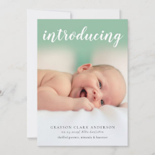 Inledning av Baby foto Birth Meddelande