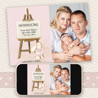 Inledning av Easel & Bunny Photo Flicka Birth